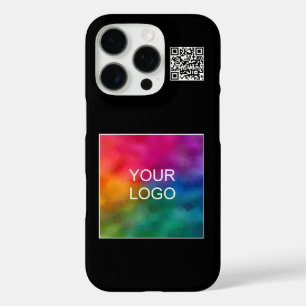 Funda iPhone 16 Pro Código QR elegante moderno sube tu propio logotipo