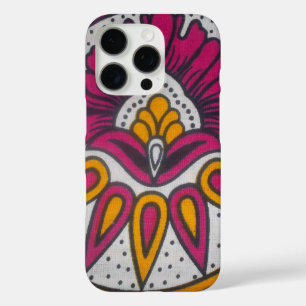 Funda iPhone 16 Pro colores fresco retro vintage estilo africano tradi