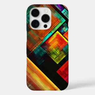 Funda iPhone 16 Pro Coloridas plazas Patrón de arte abstracto moderno 
