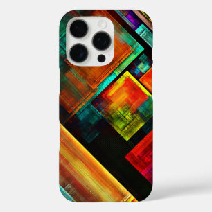 Funda iPhone 16 Pro Coloridas plazas Patrón de arte abstracto moderno