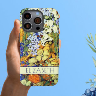 Funda iPhone 16 Pro Colorido Jardín Floral Feminiano Nombre