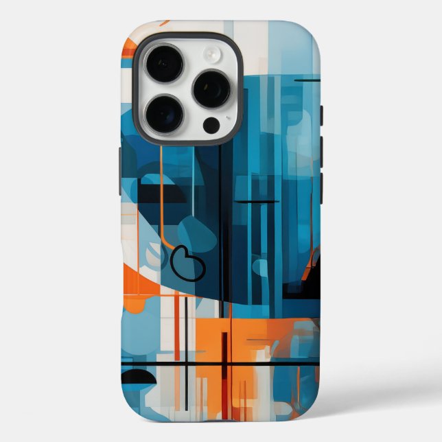 Funda iPhone 16 Pro Composición de formas geométricas abstractas (Reverso )