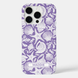 Funda iPhone 16 Pro Conchas Moradas Personalizadas