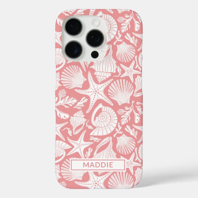 Funda iPhone 16 Pro Coral Shells Personalized (Reverso )