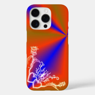 Funda iPhone 16 Pro Corazón con flor y mariposa