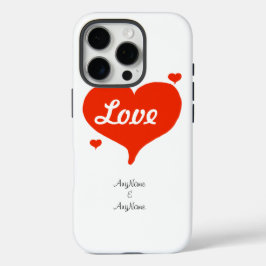 Funda iPhone 16 Pro Corazones de Amor de San Valentín PERSONALIZA Nomb
