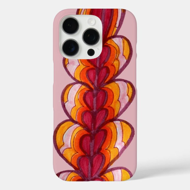 Funda iPhone 16 Pro Corazones de Penélope (Reverso )