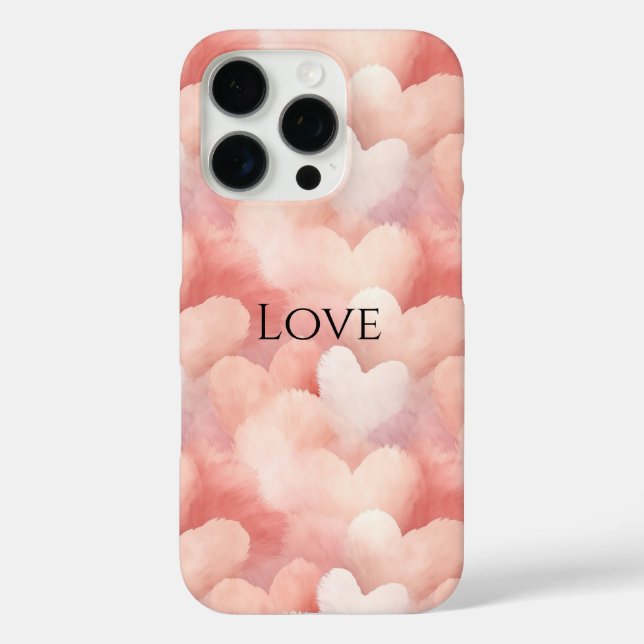 Funda iPhone 16 Pro Corazones Rubor rosados de bonito (Reverso )