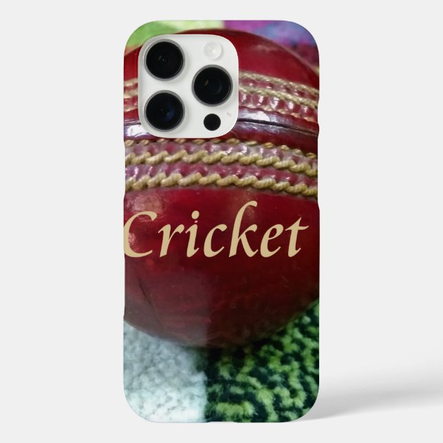 Funda iPhone 16 Pro Cricket: Impresión del arte Red Hard Ball (Reverso )