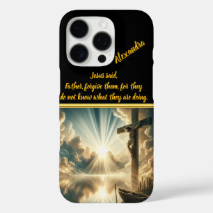Funda iPhone 16 Pro Crucifixión de Jesús sobre las aguas de reflexión