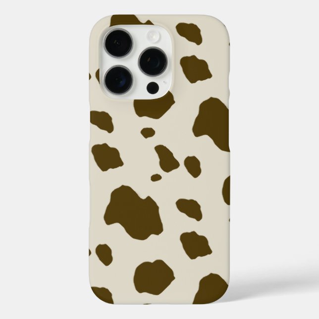 Funda iPhone 16 Pro Cuadros de vaca marrón de piel animal (Reverso )