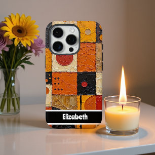 Funda iPhone 16 Pro Cubierta del teléfono de la cuadrícula de mosaico 