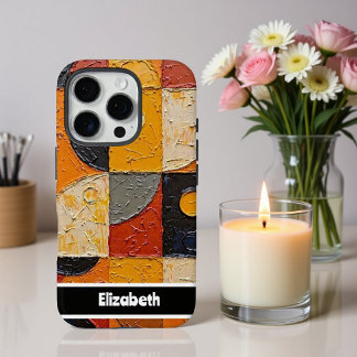 Funda iPhone 16 Pro Cubierta del teléfono geométrico abstracta del per