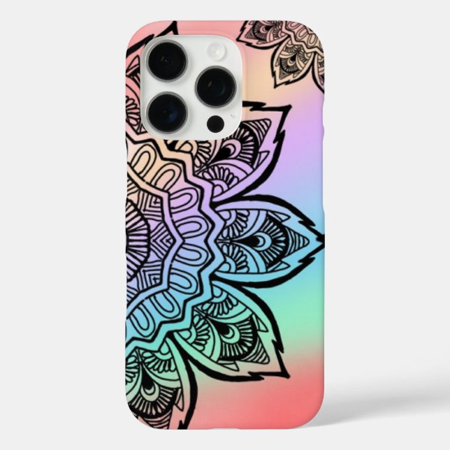 Funda iPhone 16 Pro Cubierta hermosa de iphone multicolor (Reverso )