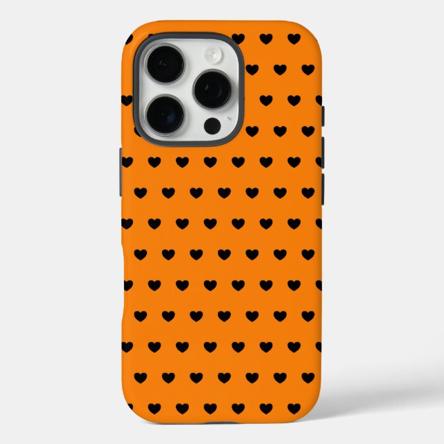 Funda iPhone 16 Pro Cubierta para iPhone naranja y negro (Reverso )