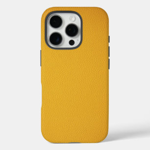 Funda iPhone 16 Pro Cuero naranja elegante