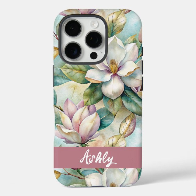 Funda iPhone 16 Pro Custom Elegant Magnolias (Reverso )