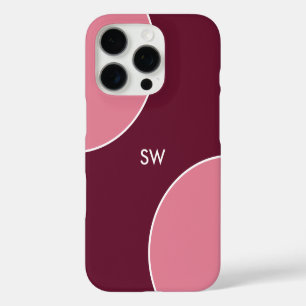 Funda iPhone 16 Pro Custom Modern Bordeaux Pink Minimalist