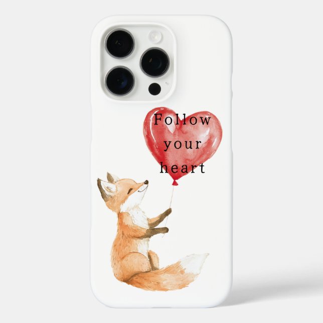 Funda iPhone 16 Pro Cute Fox Heart Balloon (Reverso )