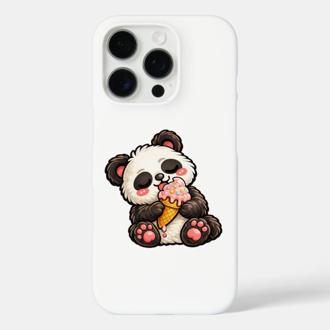 Funda iPhone 16 Pro Cute Panda Ice Cream (Reverso )