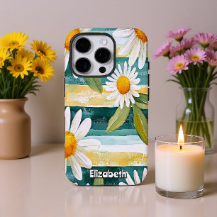 Funda iPhone 16 Pro Daisies y rayas de papel