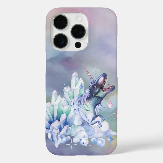 Funda iPhone 16 Pro Dinocorn Crystal | Fantasía Dinosaurio Unicornio H (Reverso )