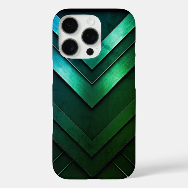 Funda iPhone 16 Pro Diseño abstracto de chevron en capas (Reverso )