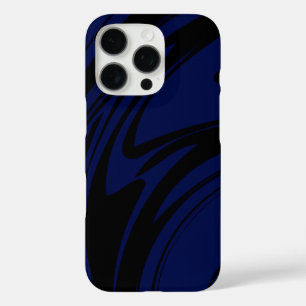 Funda iPhone 16 Pro Diseño abstracto del patrón de mármol en negro y a