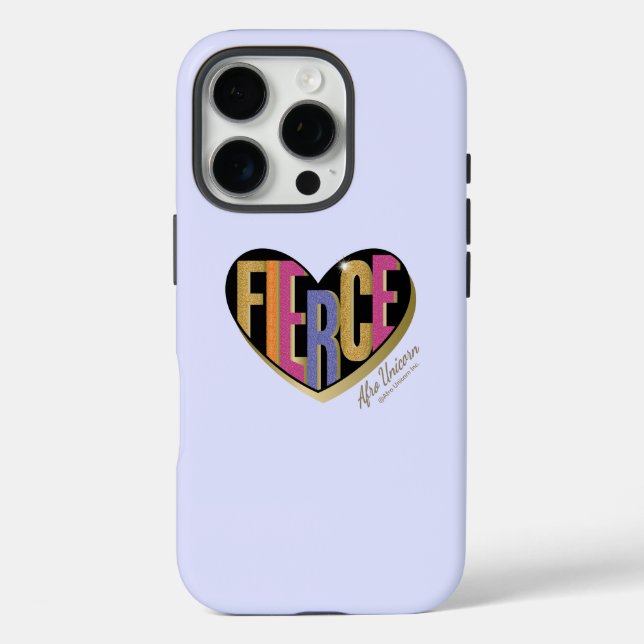 Funda iPhone 16 Pro Diseño afro unicornio de corazón feroz (Reverso )