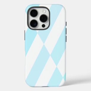 Funda iPhone 16 Pro Diseño de banda en azul claro y blanco