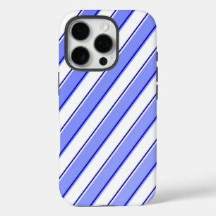 Funda iPhone 16 Pro Diseño de banda en azul y blanco
