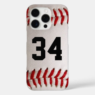 Funda iPhone 16 Pro Diseño de jugador de béisbol con número de jersey 