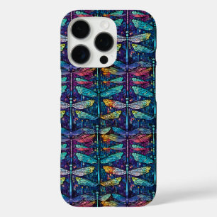 Funda iPhone 16 Pro Diseño de la libélula de vidrio manchada