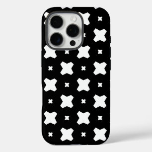 Funda iPhone 16 Pro Diseño de patrón chic en negro y blanco