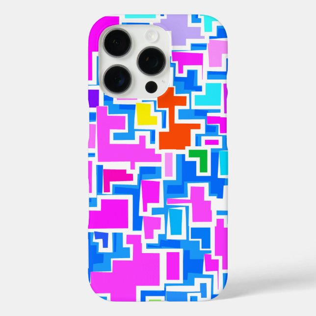 Funda iPhone 16 Pro Diseño de Patrón Colorido Moderno (Reverso )