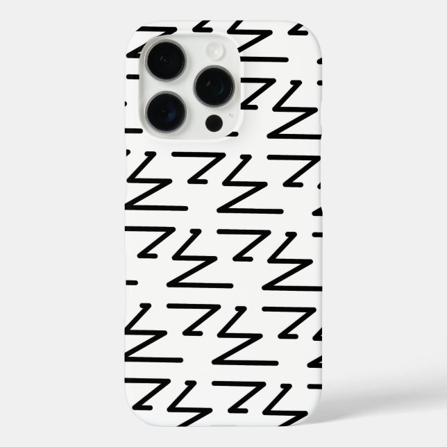 Funda iPhone 16 Pro Diseño de patrones artísticos en blanco y negro (Reverso )