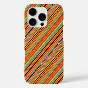 Funda iPhone 16 Pro Diseño de patrones aztecas nativos coloridos lindo