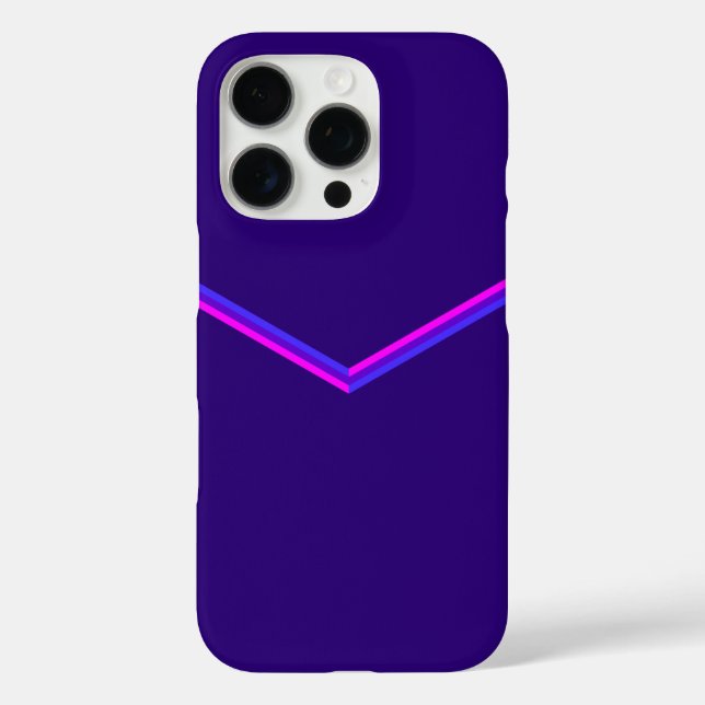 Funda iPhone 16 Pro Diseño de patrones de cheurón en morado y rosa (Reverso )