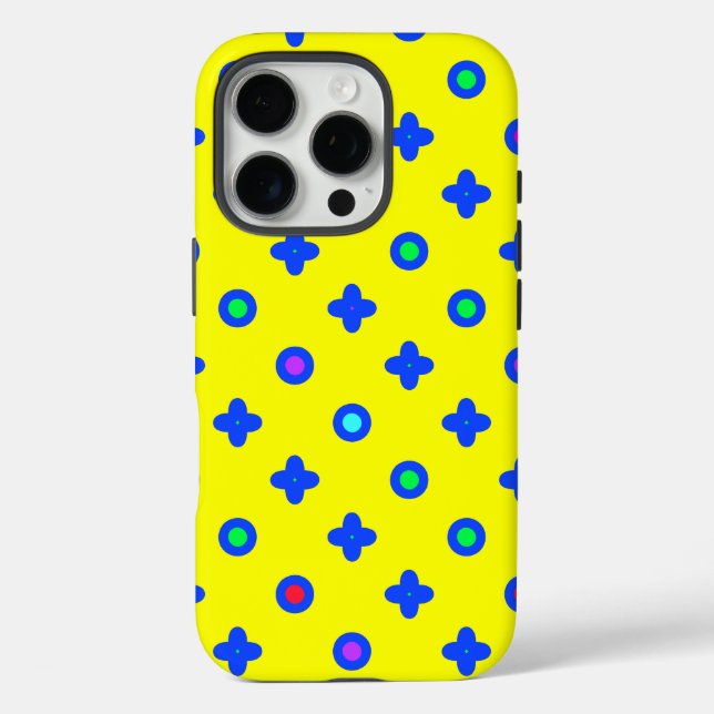 Funda iPhone 16 Pro Diseño de patrones en amarillo (Reverso )