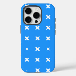 Funda iPhone 16 Pro Diseño de patrones en azul y blanco