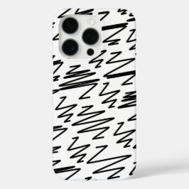 Funda iPhone 16 Pro Diseño de patrones en blanco y negro