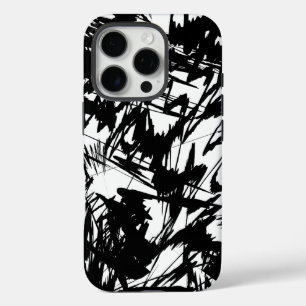 Funda iPhone 16 Pro Diseño de patrones en blanco y negro