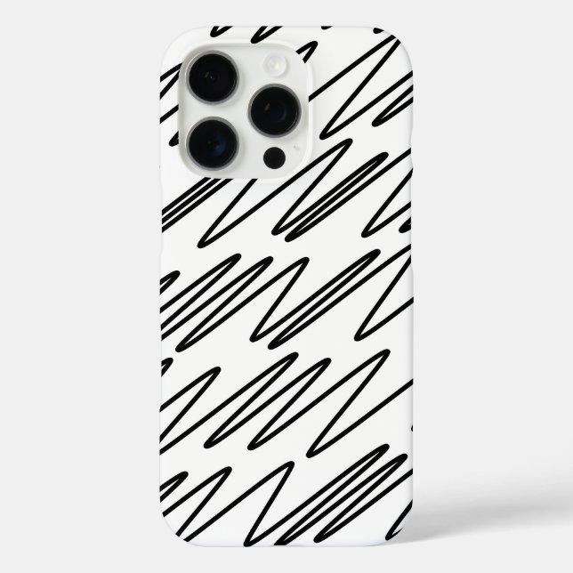 Funda iPhone 16 Pro Diseño de patrones Guay en blanco y negro (Reverso )