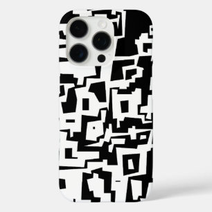 Funda iPhone 16 Pro Diseño de patrones Guay en blanco y negro