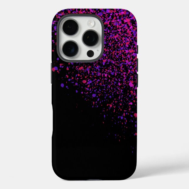 Funda iPhone 16 Pro Diseño de patrones modernos en negro (Reverso )