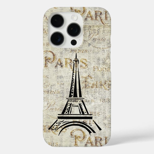 Funda iPhone 16 Pro Diseño de postal de la Torre Eiffel de París (Reverso )