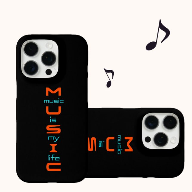 Funda iPhone 16 Pro Diseño de texto sobre música (Subido por el creador)