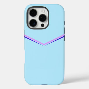 Funda iPhone 16 Pro Diseño del patrón de cheurón de bonito en azul cla