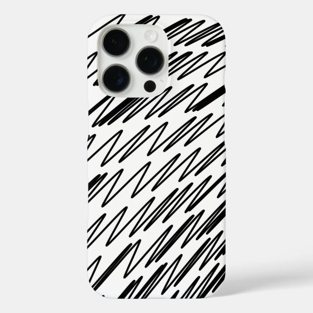 Funda iPhone 16 Pro Diseño elegante en blanco y negro (Reverso )
