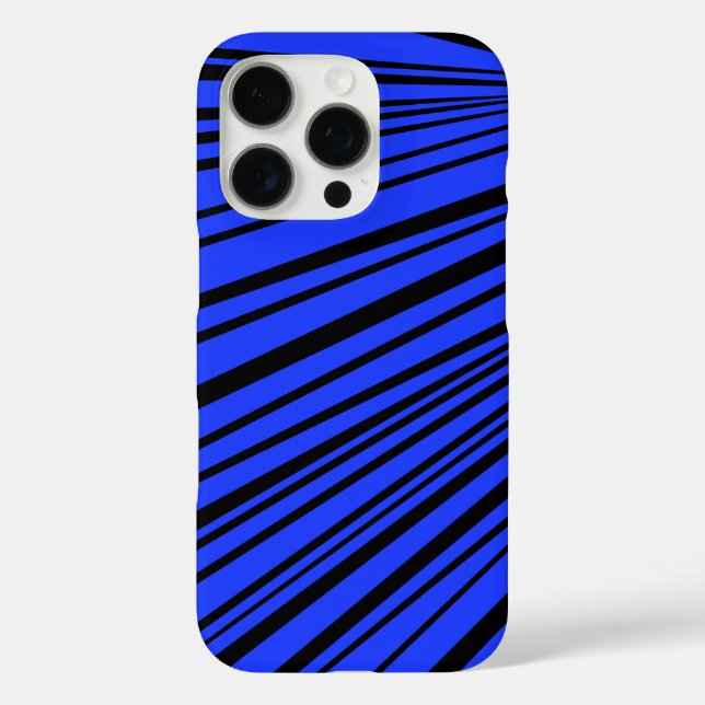 Funda iPhone 16 Pro Diseño en negro y azul (Reverso )